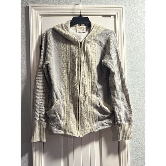 Anthropologie Jackets & Blazers - Anthropologie Saturday Sunday Textured Zip Front Hoodie Large Jacket Patterned